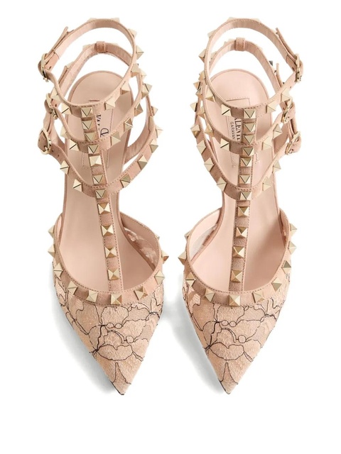 Valentino Garavani 65mm Rockstud lace-pattern stud pumps - Pink - zdjęcie produktu nr 2