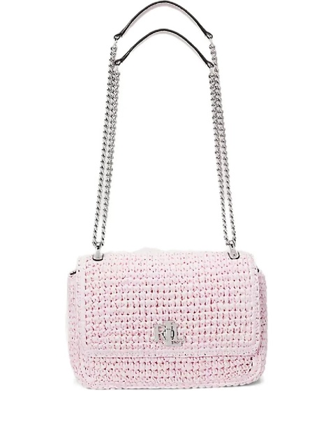 Lauren Ralph Lauren Sophee straw chain-strap shoulder bag - Pink - zdjęcie produktu nr 1