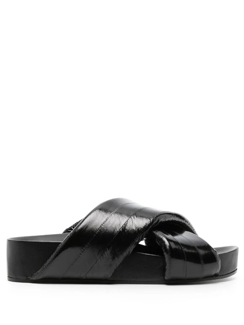 Jil Sander crossover-strap leather sandals - Black - zdjęcie produktu nr 1