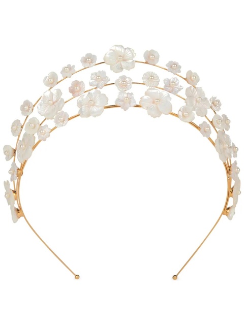 Jennifer Behr Jenette floral-appliqué crown - Gold - zdjęcie produktu nr 1