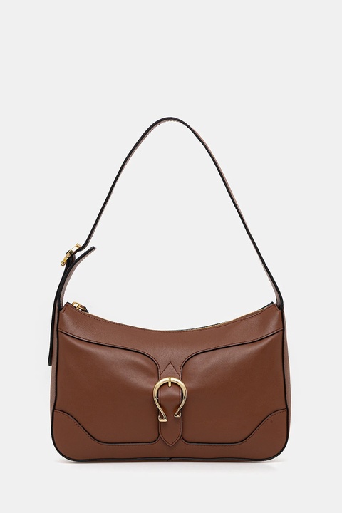 Pollini torebka skórzana kolor brązowy PC4429PP0N QG1 - zdjęcie produktu nr 1