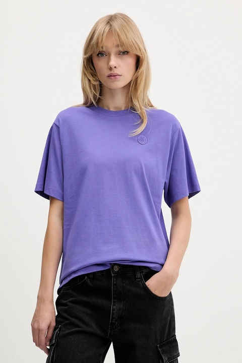 Hugo Blue t-shirt bawełniany damski kolor fioletowy 50518139 - zdjęcie produktu nr 1
