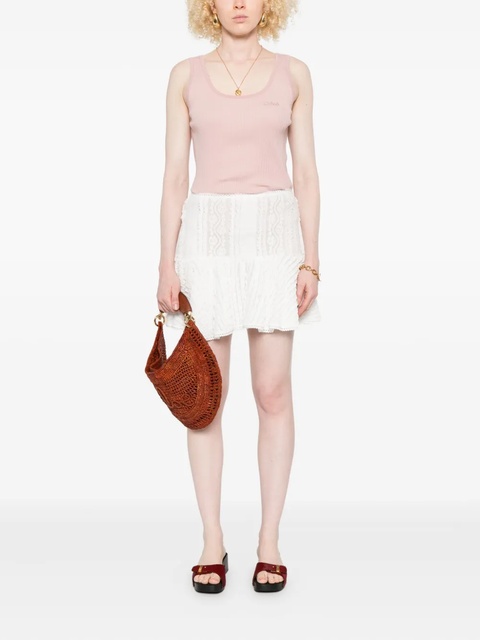 Chloé embroidered-logo tank top - Pink - zdjęcie produktu nr 1