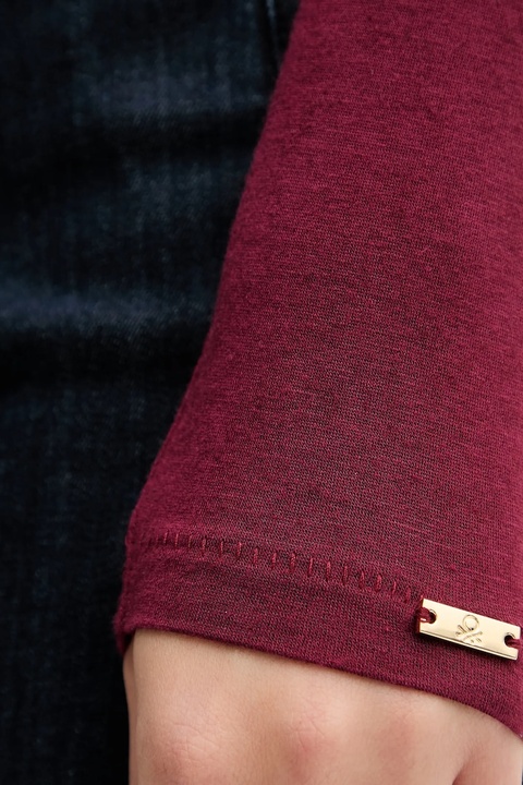 United Colors of Benetton body z domieszką kaszmiru kolor bordowy 3LRU3B004 - zdjęcie produktu nr 2
