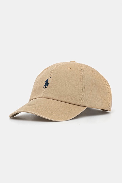 Polo Ralph Lauren czapka z daszkiem bawełniana kolor beżowy gładka 211912843 - zdjęcie produktu nr 1