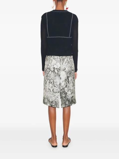 Tory Burch printed viscose skirt - Grey - zdjęcie produktu nr 2