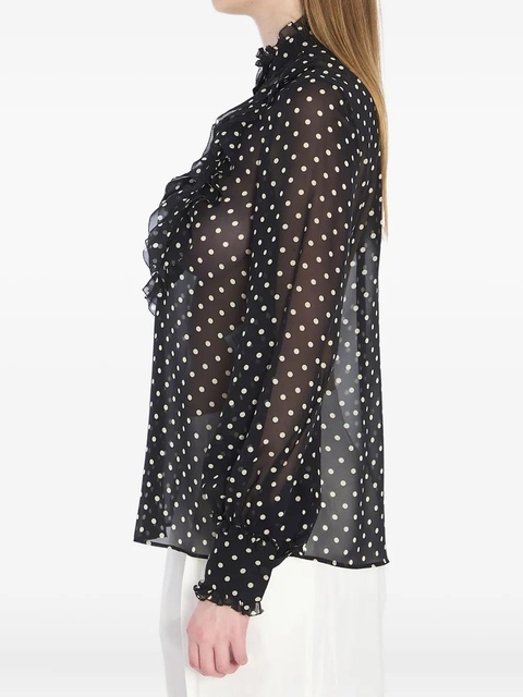 Valentino Garavani Plusdepois-print georgette shirt - Black - zdjęcie produktu nr 2