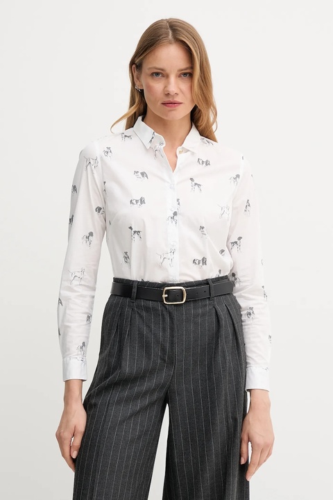 Barbour koszula BRAMBLES damska kolor biały slim z kołnierzykiem klasycznym LSH1644 - zdjęcie produktu nr 1