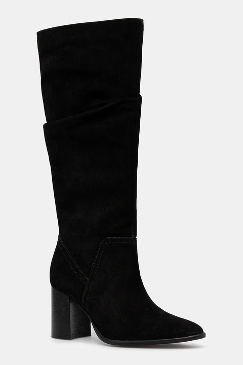 Medicine kozaki zamszowe kolor czarny na słupku - zdjęcie produktu nr 1