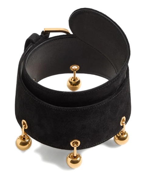 Valentino Garavani VLogo suede belt - Black - zdjęcie produktu nr 2