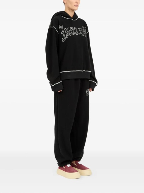 MM6 Maison Margiela logo-embroidered hoodie - Black - zdjęcie produktu nr 2