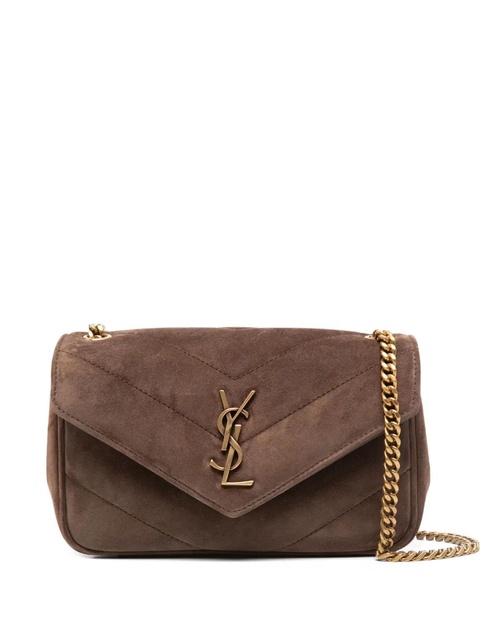 Saint Laurent mini Loulou logo-patch cross body bag - Brown - zdjęcie produktu nr 1
