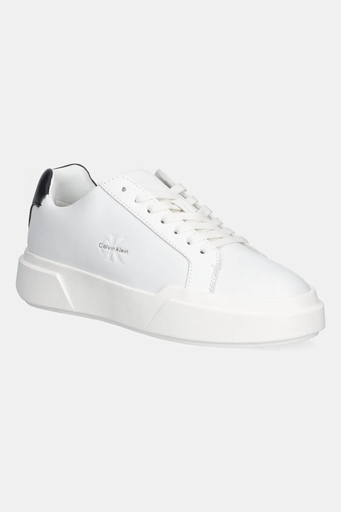 Calvin Klein sneakersy skórzane CHUNKY CUPSOLE LACEUP LTH damskie kolor biały YW0YW01947 - zdjęcie produktu nr 1