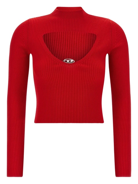 Diesel M-Olina ribbed cut-out wool top - Red - zdjęcie produktu nr 1