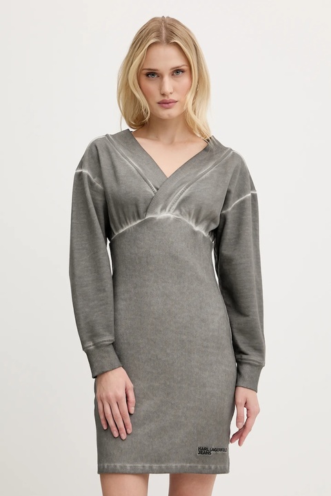 Karl Lagerfeld Jeans sukienka kolor szary mini dopasowana A3W13012 - zdjęcie produktu nr 1