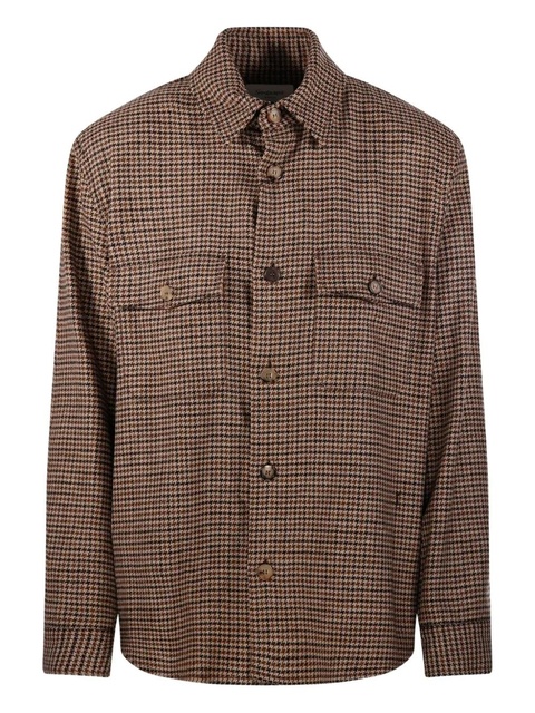 Saint Laurent houndstooth-pattern shirt - Brown - zdjęcie produktu nr 1