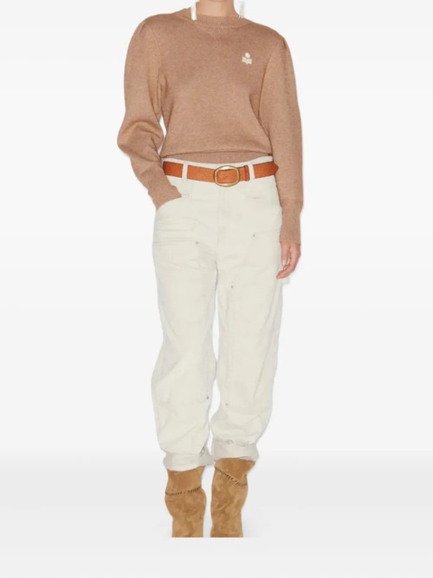 ISABEL MARANT puff-sleeve logo sweater - Neutrals - zdjęcie produktu nr 2
