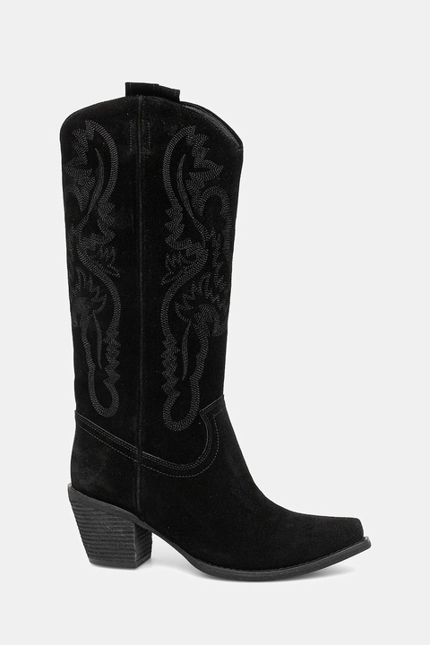 Jeffrey Campbell kowbojki zamszowe RANCHER-K kolor czarny na słupku 52236-L10 - zdjęcie produktu nr 1