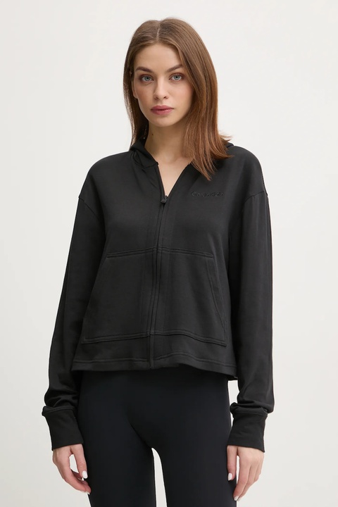 Calvin Klein Underwear bluza damska kolor czarny z kapturem gładka LV00QS7504 - zdjęcie produktu nr 1