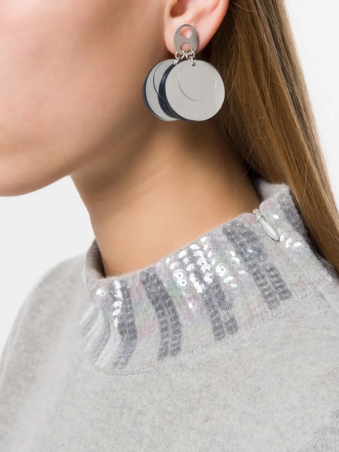 Rabanne paillette earrings - Silver - zdjęcie produktu nr 2