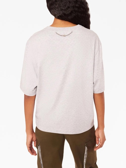 Rabanne logo-print rhinestone T-shirt - Grey - zdjęcie produktu nr 2