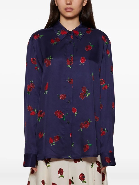 KHAITE rose-print button-down shirt - Blue - zdjęcie produktu nr 2