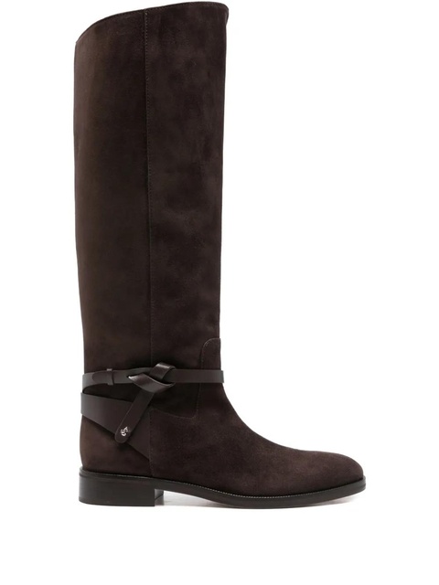 Jimmy Choo Lawton Knee Boot Flats - Brown - zdjęcie produktu nr 1