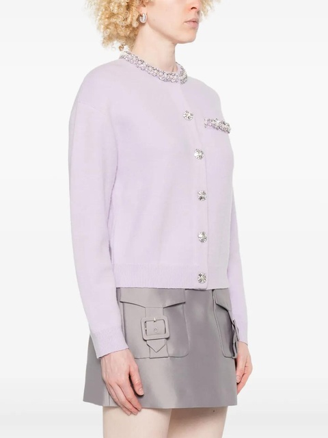 Self-Portrait crystal-embellished cardigan - Purple - zdjęcie produktu nr 2