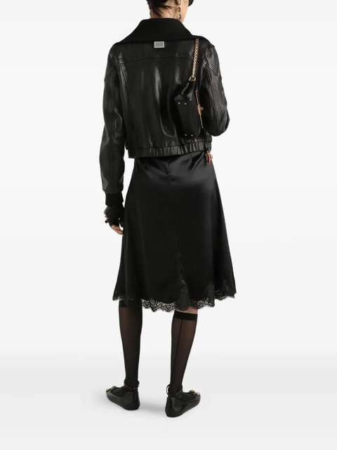 Dolce & Gabbana bomber-style leather jacket - Black - zdjęcie produktu nr 2