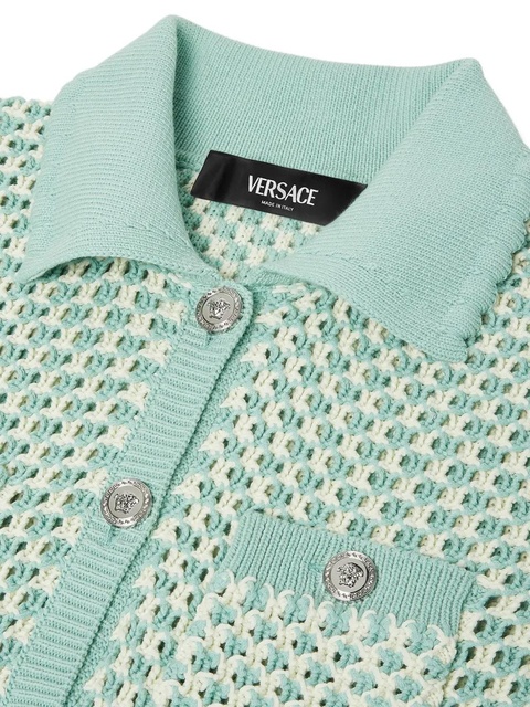 Versace crochet knit polo maxi dress - Green - zdjęcie produktu nr 2
