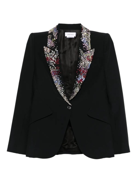 Alexander McQueen embellished-collar blazer - Black - zdjęcie produktu nr 1