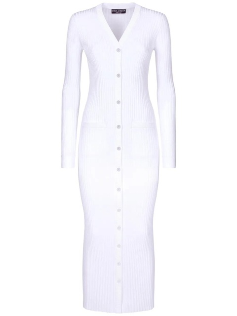 Dolce & Gabbana ribbed-knit long cardigan - White - zdjęcie produktu nr 1