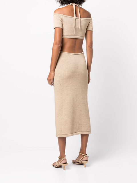 Cult Gaia Alicia knit cold-shoulder dress - Brown - zdjęcie produktu nr 2