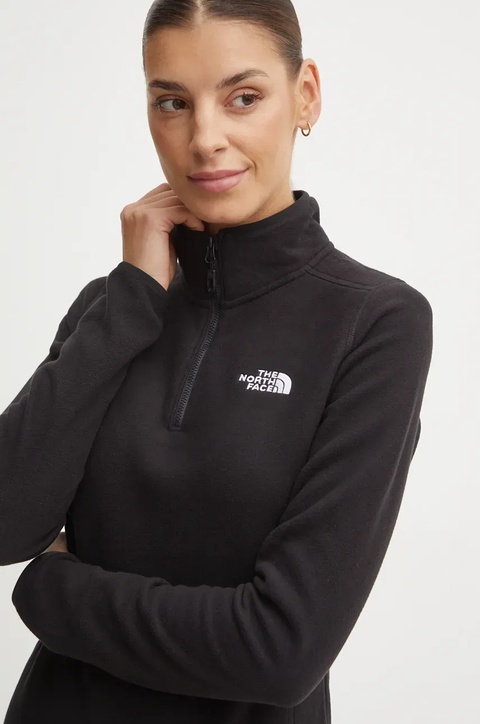 The North Face bluza sportowa 100 Glacier kolor czarny gładka NF0A855M4H01 - zdjęcie produktu nr 2