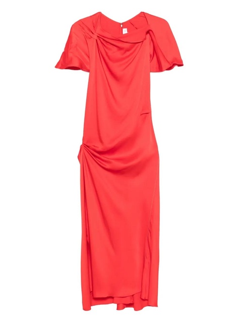 Victoria Beckham draped-shoulder midi dress - Red - zdjęcie produktu nr 1