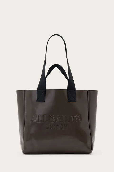 AllSaints torba skórzana IZZY kolor brązowy W391XD - zdjęcie produktu nr 1
