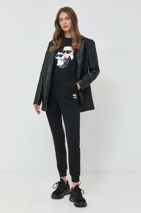 Karl Lagerfeld t-shirt bawełniany kolor czarny - zdjęcie produktu nr 1