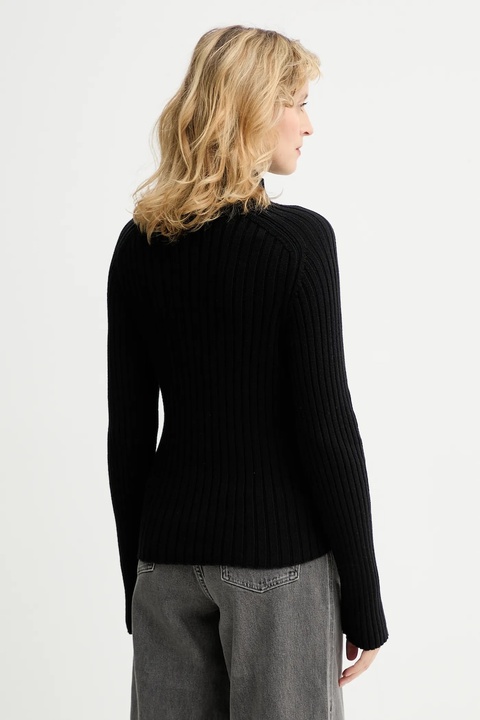 Marc O'Polo sweter bawełniany damski kolor czarny z półgolfem 509605960173 - zdjęcie produktu nr 2