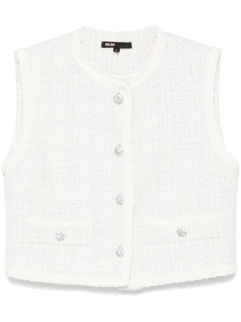 Maje sequin-embellished tweed jacket - White - zdjęcie produktu nr 1
