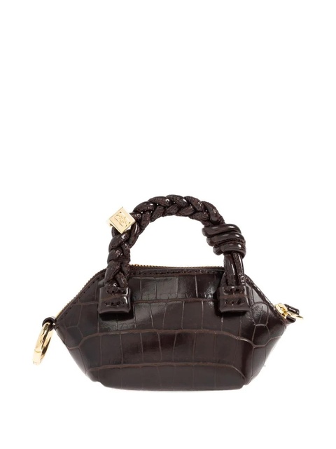 GANNI mini crocodile-embossed tote bag - Brown - zdjęcie produktu nr 2