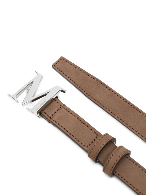 Max Mara logo-buckle suede belt - Brown - zdjęcie produktu nr 1