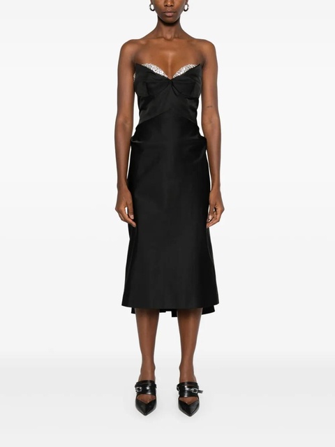 Alexander McQueen crystal-embellished strapless midi dress - Black - zdjęcie produktu nr 2