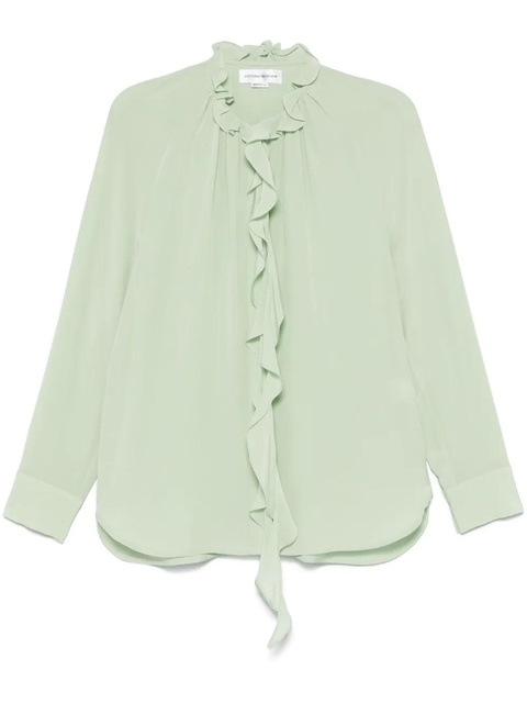 Victoria Beckham ruffled shirt - Green - zdjęcie produktu nr 1