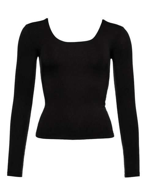 ERES long-sleeve twist-back top - Black - zdjęcie produktu nr 1