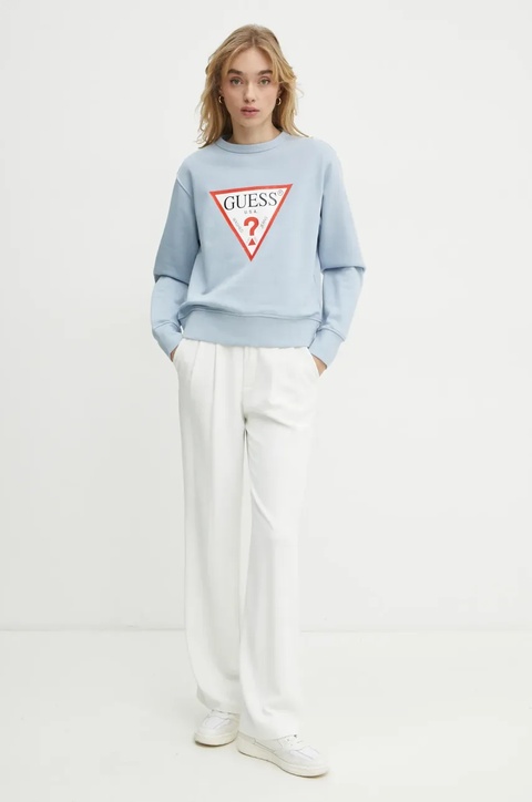 Guess bluza damska kolor niebieski z nadrukiem W2YQ16 KBA11 - zdjęcie produktu nr 2