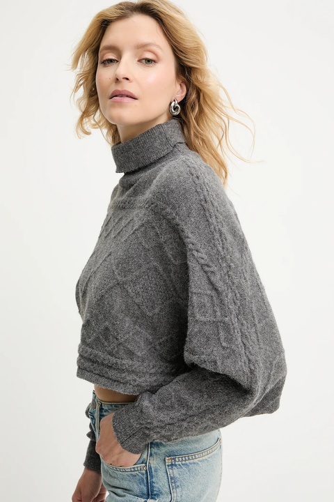 Answear.LAB sweter z kaszmirem damski kolor szary ciepły z golfem - zdjęcie produktu nr 1