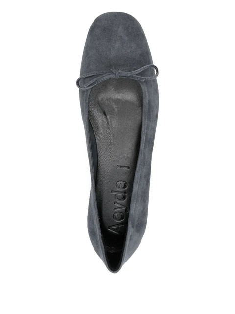 Aeyde bow-detail square-toe flats - Grey - zdjęcie produktu nr 2
