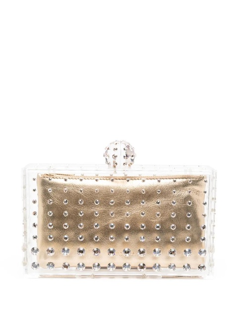 Aquazzura crystal-embellished transparent clutch - Gold - zdjęcie produktu nr 1