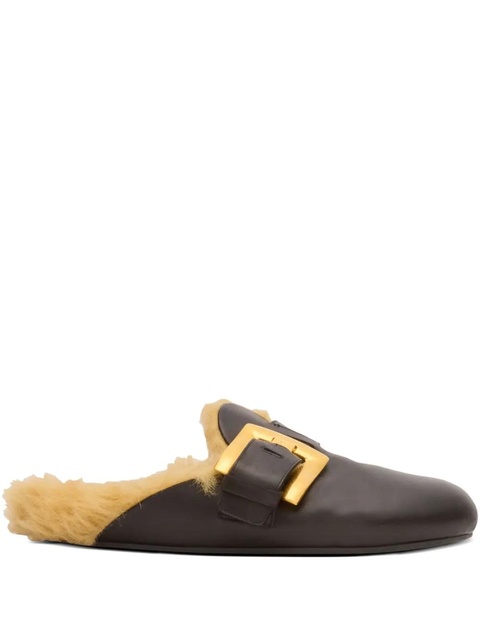 Balmain faux-fur lining mules - Black - zdjęcie produktu nr 1