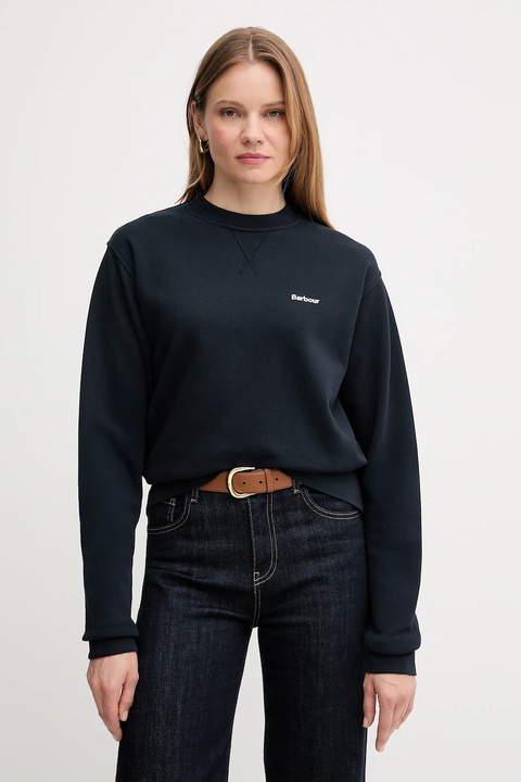 Barbour bluza bawełniana damska kolor granatowy gładka LOL0623 - zdjęcie produktu nr 1